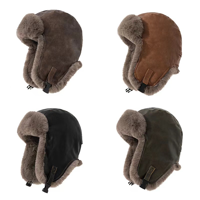 Trapper Hat Ear Flap - 1 stuks Heren Winter Retro leren