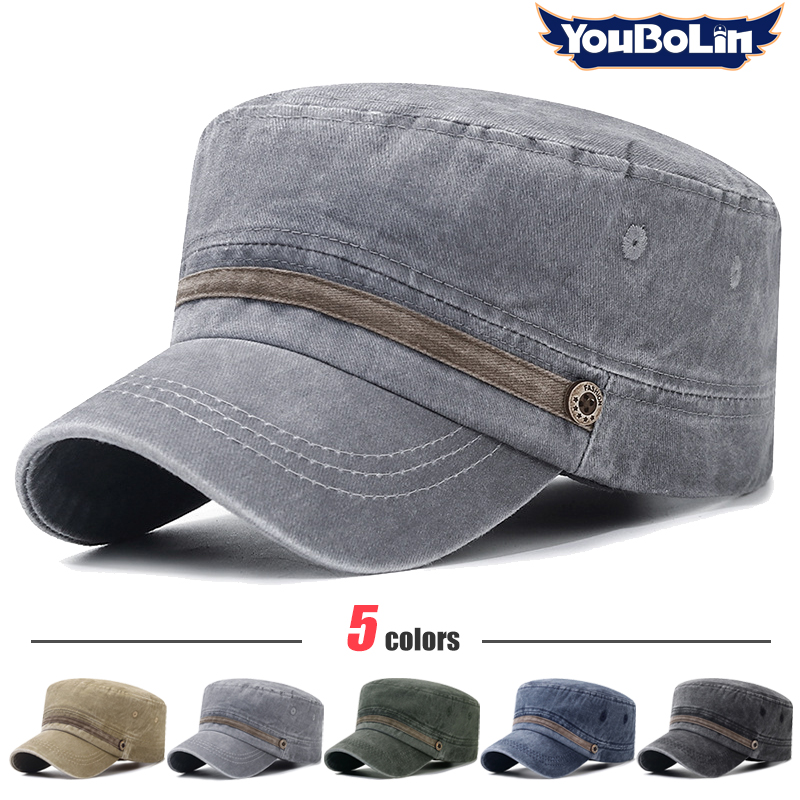 Dad Hat Cotton - Gewassen hoed, oude katoenen platte hoed,
