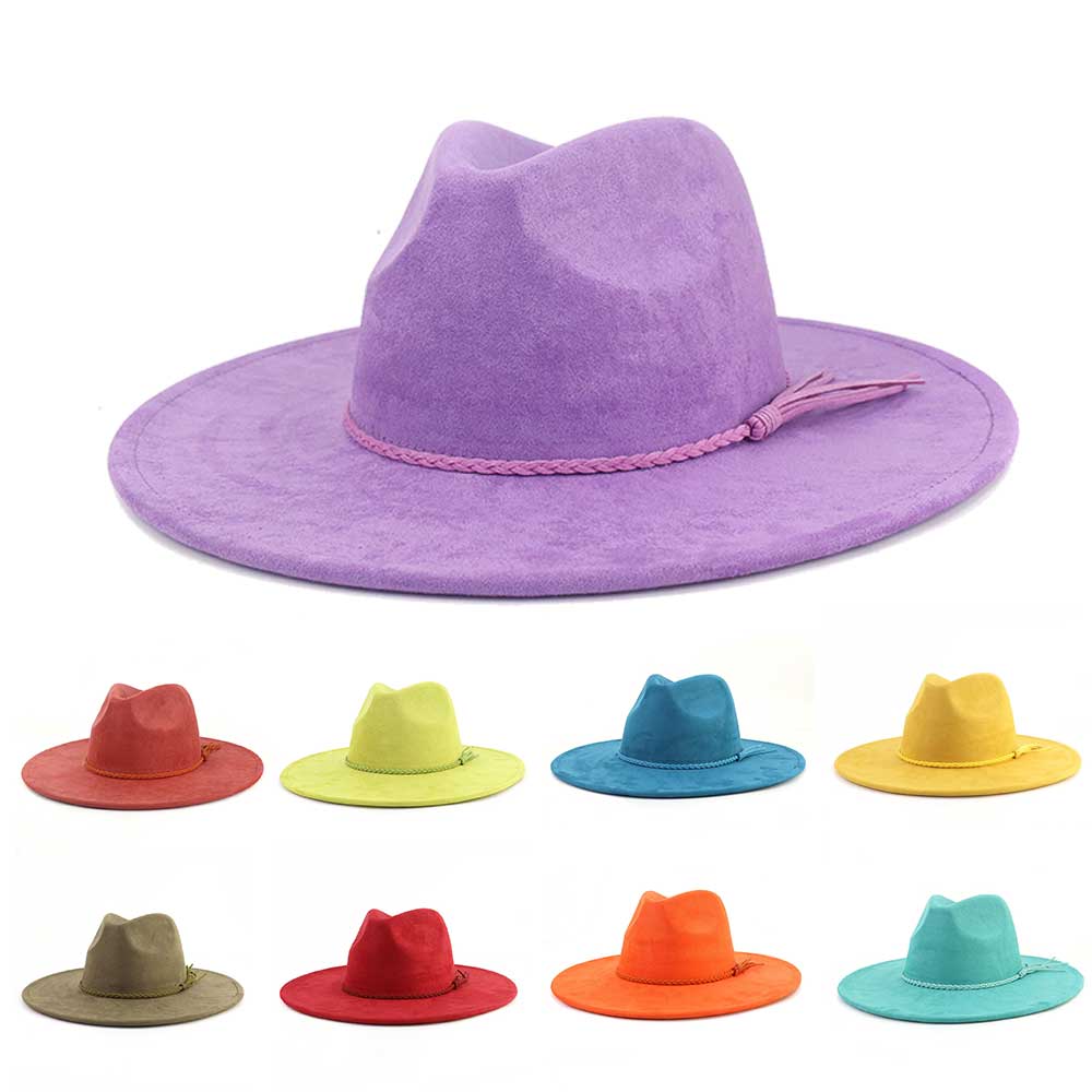 Fedora Hat Wool - Veganistische suède hoed druppelvorm 9,5 cm